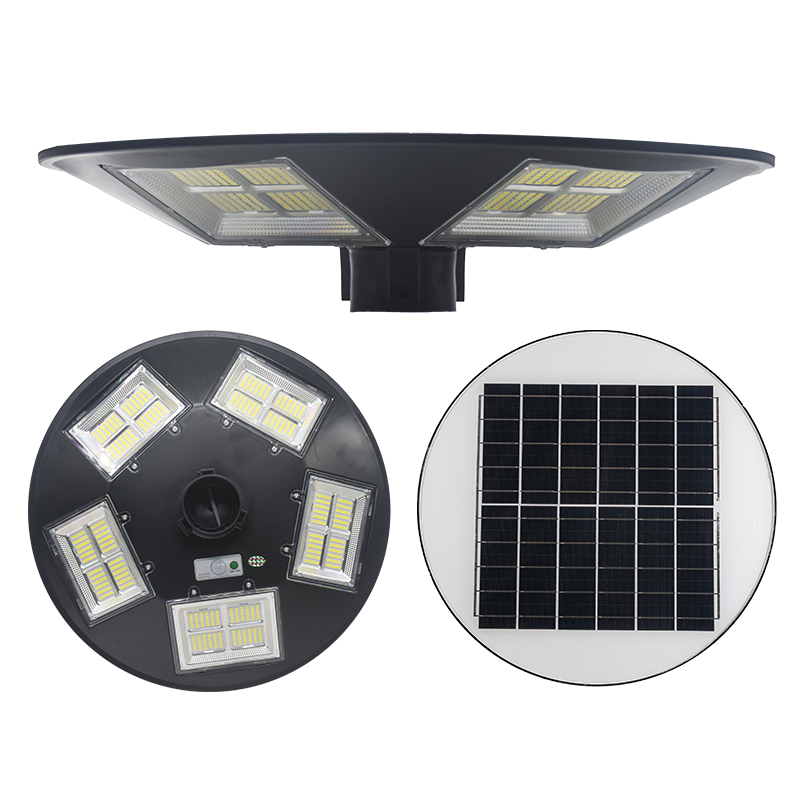  អំពូល UFO 300W Led Solar Street Light សម្រាប់សួនច្បារ ទីធ្លា ផ្លូវ ចំណតរថយន្ត